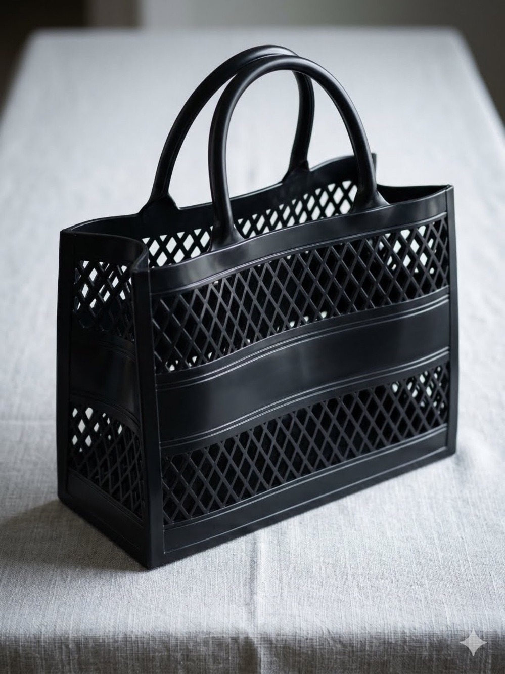 Jelly Black Structured Tote Bag - Sleek Everyday Carry